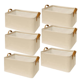SNWDN 6-pack closet bins in beige with ample storage on shelves.