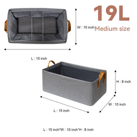 SNWDN 6 Pack Closet Bins gray side-handle showing convenient pull-out storage