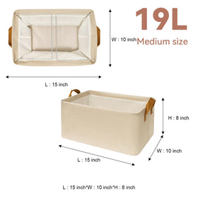 SNWDN closet bin with two handles for easy pull-out from shelves.