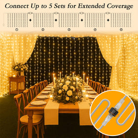 Soagrc curtain lights' copper wire design minimizes tangles during setup.