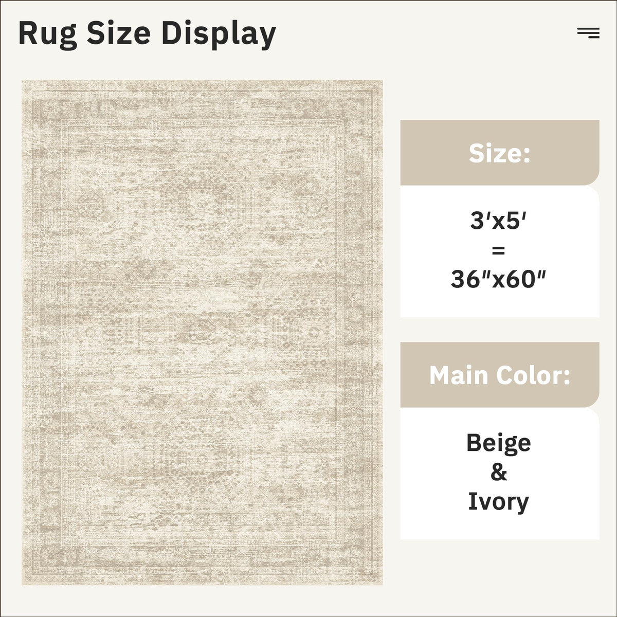 Soalmost 3x5 rug machine-washable fabric for easy cleaning.