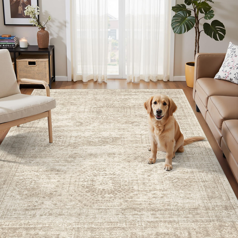 Soalmost 3x5 rug with pet-friendly non-slip backing for safer entryways.