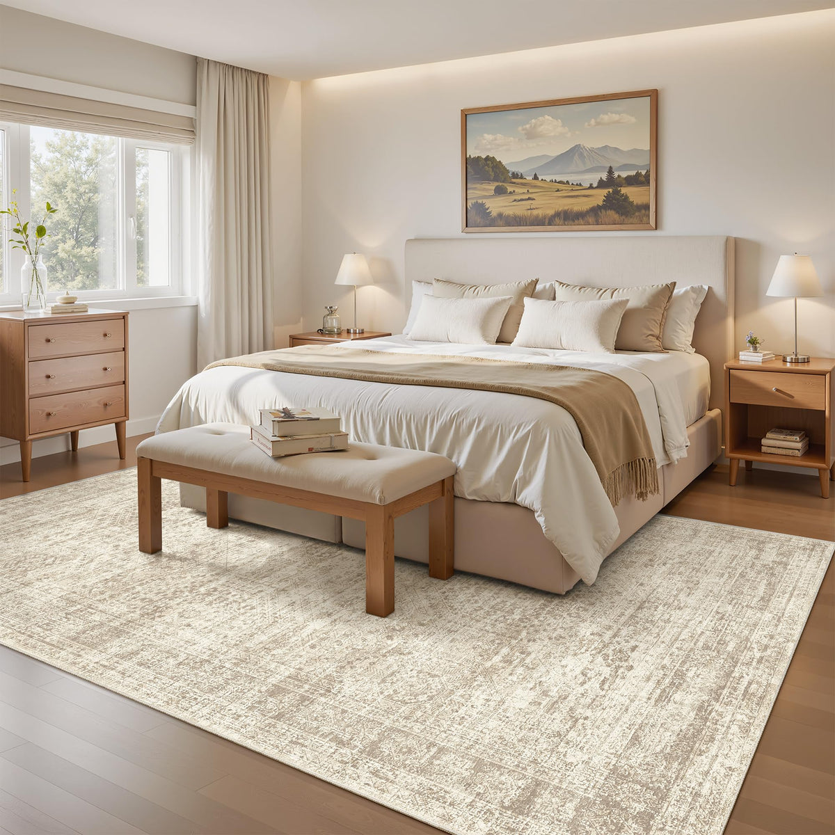 Soalmost 7x9 rug is pet-friendly and easy to care for.