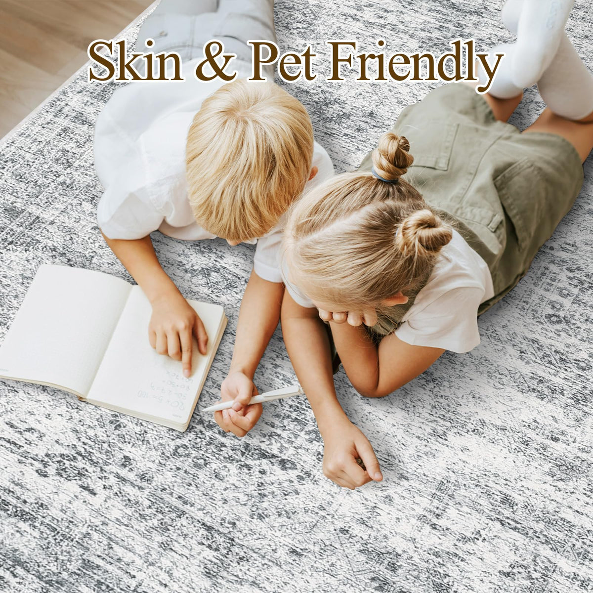 Soalmost 8x10 rug soft pile feels gentle under bare feet at home
