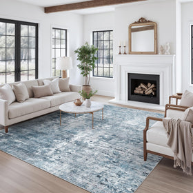 Soalmost Abstract Rug 8x10 underfoot feels soft for family movie nights.