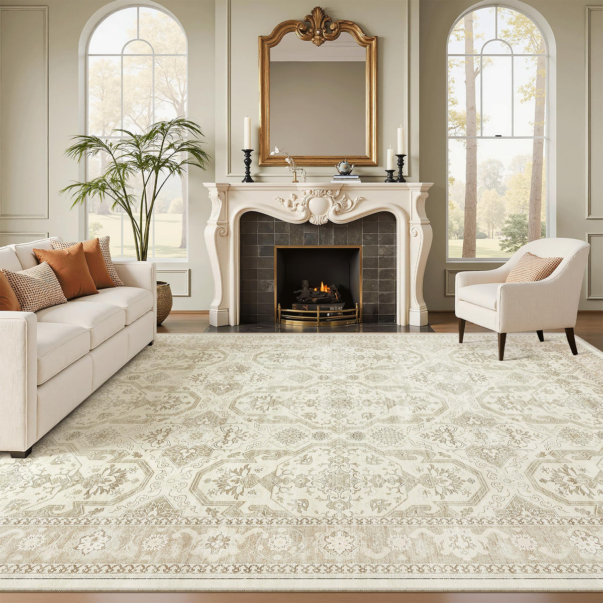 Soalmost anti-slip back 8x10 rug provides steady footing for kids.