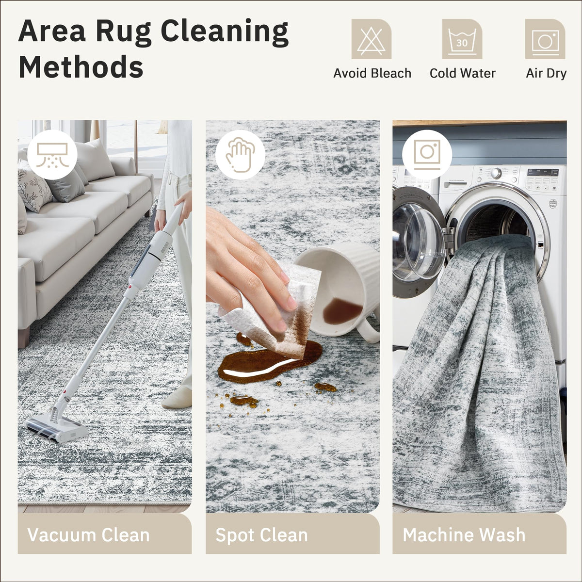 Soalmost rug in a cozy setup complements casual and formal spaces