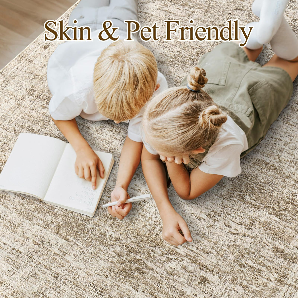 Soalmost bedroom area rug adds warm texture underfoot