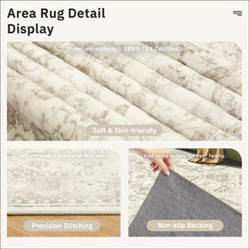 Soalmost beige 8x10 rug enhances dining spaces with neutral elegance.