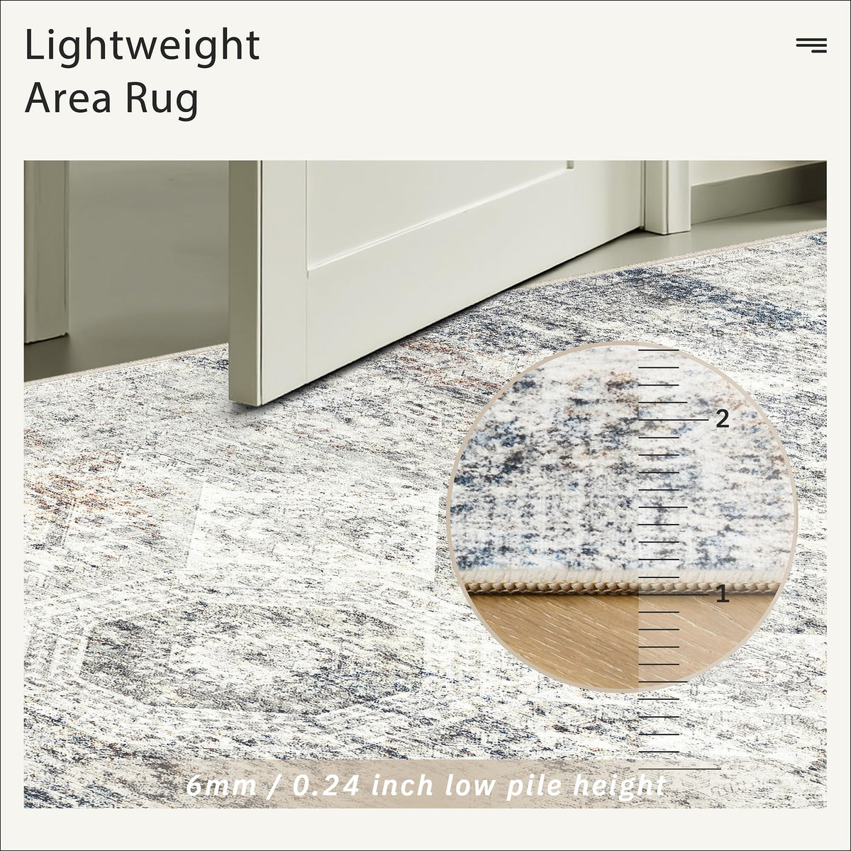 Soalmost indoor dining-room rug 8x10, coordinates with modern and classic decor.
