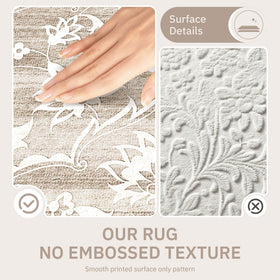 Soalmost low-pile 0.24 inch rug designed for easy vacuuming and tidy layouts.