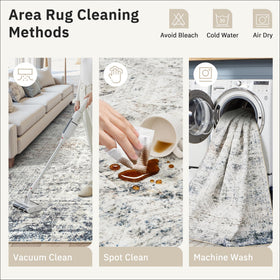 Soalmost machine-washable area rug 8x10, quick cleanups after messy days.