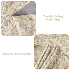 Soalmost neutral living room rug complements various decor styles