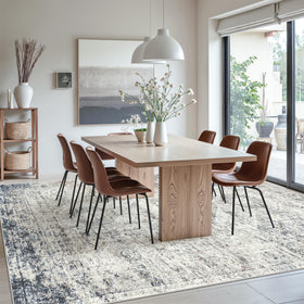 Soalmost non-slip backing rug 8x10, safer floors in living and dining areas.