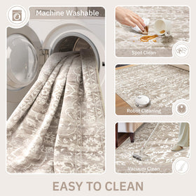 Soalmost non-slip backing rug keeps floors safe and stable.