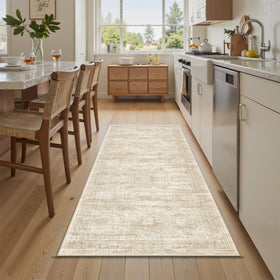 Soalmost machine-washable runner rug simplifies cleanups for busy homes