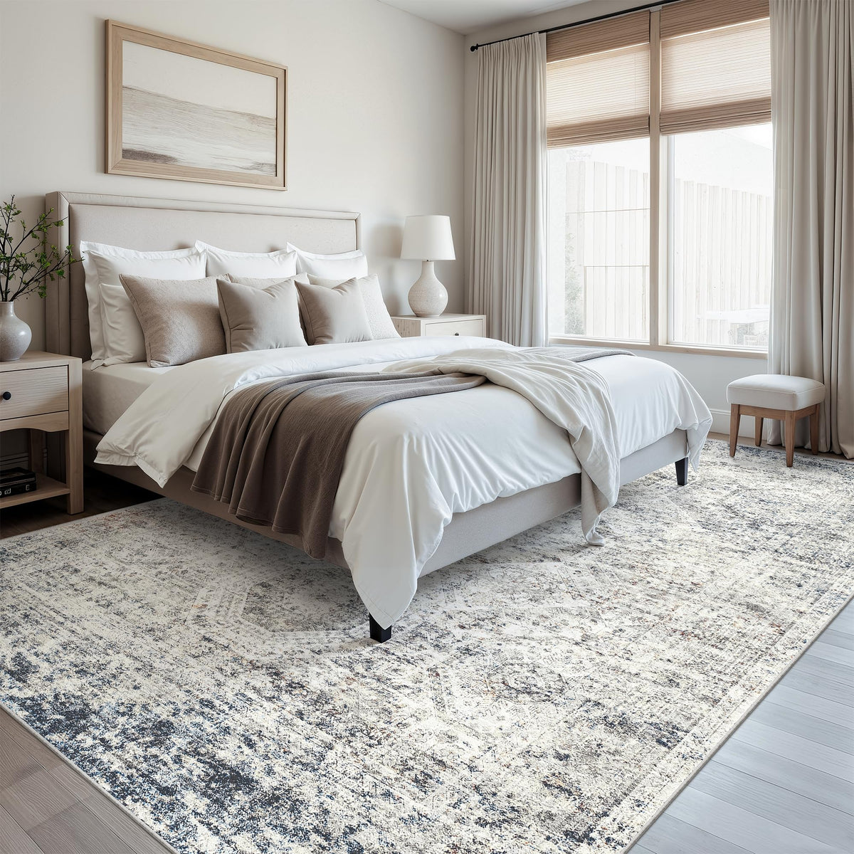 Soalmost soft-pile rug 8x10, gentle underfoot for barefoot cozy spaces.