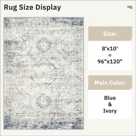 Soalmost stain-resistant rug 8x10, resilient against daily spills and accidents.