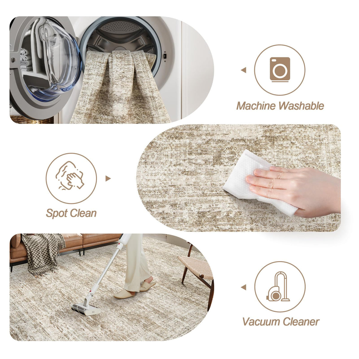 Soalmost vintage geometric area rug adds timeless style to interiors