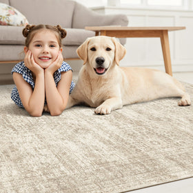 Soalmost Washable Area Rug 8x10 low-crystal pile texture.