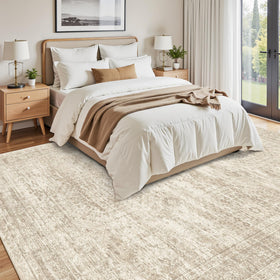Soalmost Washable Area Rug 8x10 neutral tones blends with modern décor.