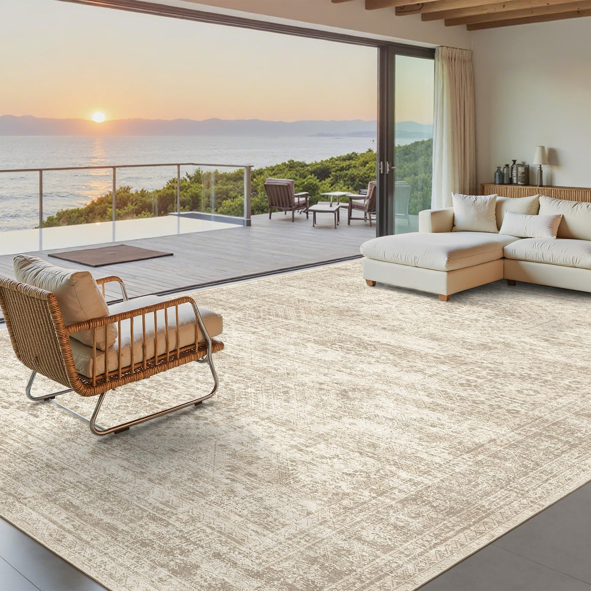 Soalmost Washable Area Rug 8x10 closeup texture shows soft, durable pile.