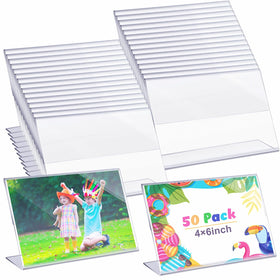 Soaoo 50-pack acrylic picture frames for versatile home display.