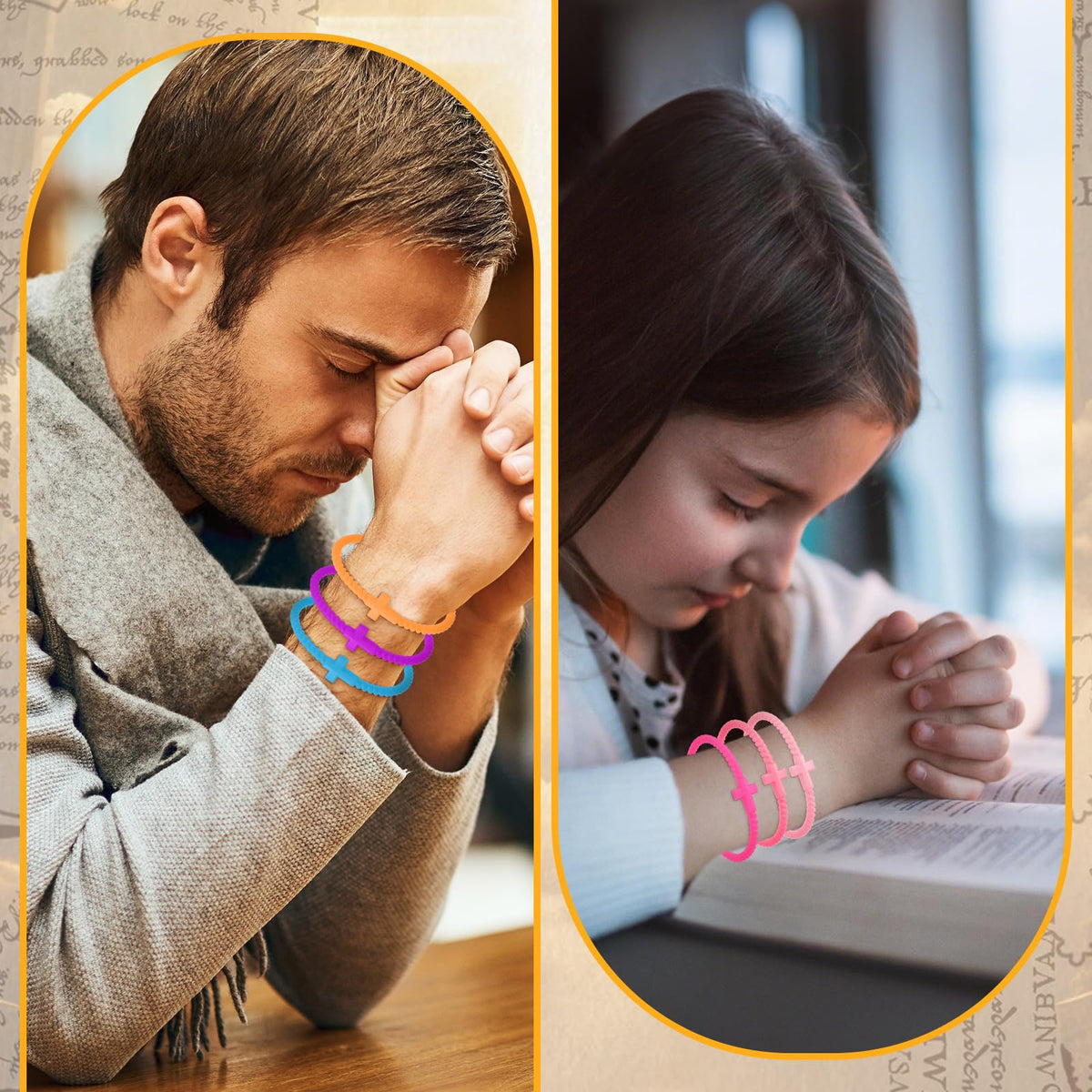 Soaoo braided silicone wristbands with cross motif ideal for versatile unisex use.