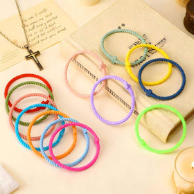 Soaoo unisex braided cross wristbands shown for Sunday school or Bible study.