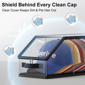 Soarine hat box with zipper lid offers easy access.