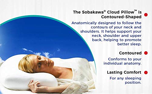 Sobakawa Cloud Pillow measures 12.6 x 18.5 inches for versatile use.
