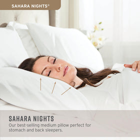 Sobel Westex Sahara Night pillow fill with gel fiber for restful support.