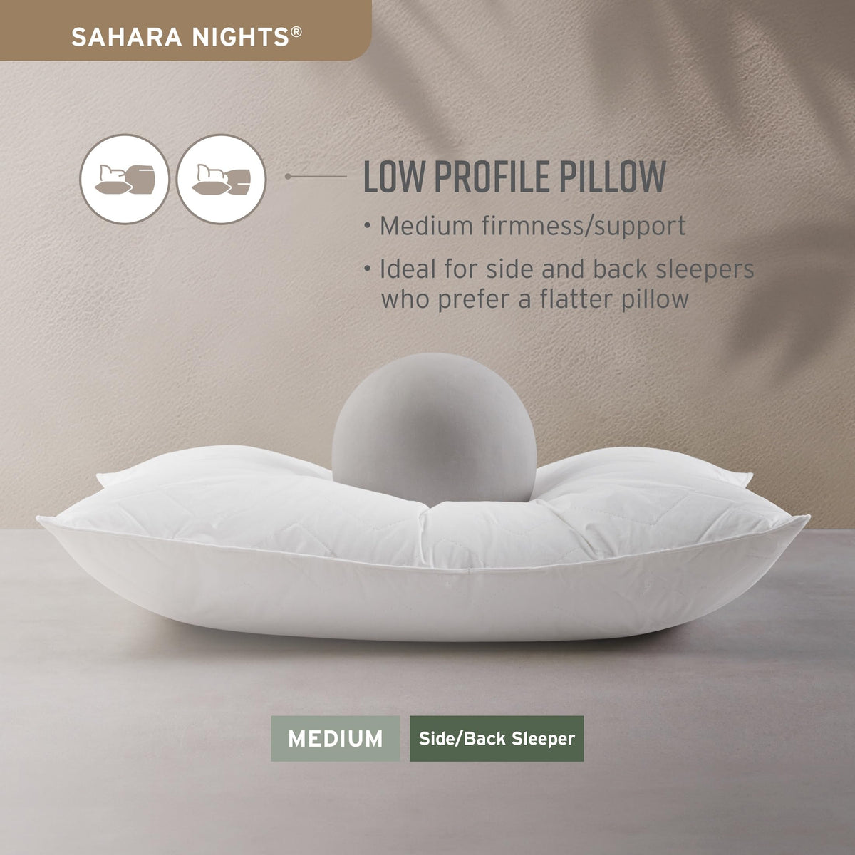 Sobel Westex Sahara Night pillow pair for convenient, hotel-quality sleep setup.