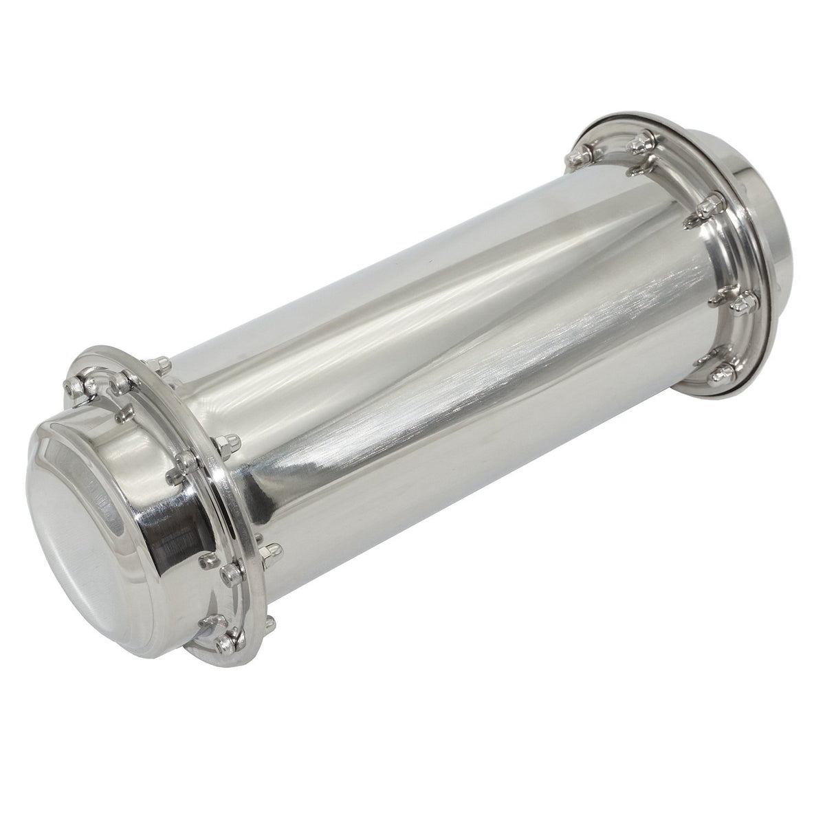 SoClaay time capsule exterior in durable stainless steel for long-lasting storage.