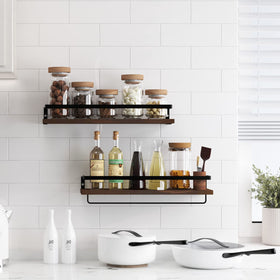 SODUKU wall-mounted storage shelves kitchen bathroom versatile, sleek design saves countertop space.