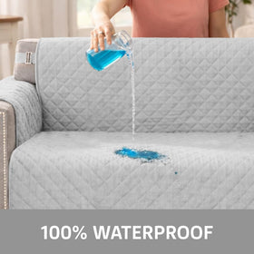 Sofa Shield stain-resistant fabric guards against stains and pet messes