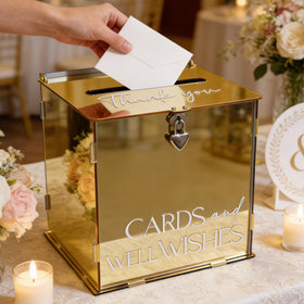 SOFARKKT wedding card box 10x10x8 inches offers ample space for guest cards.