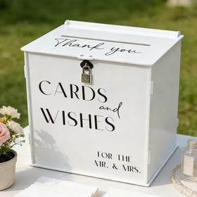 SOFARKKT white acrylic card box with slot and lock for secure guest messages