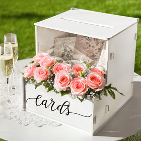 SOFARKKT white card box with slot front view for elegant wedding decor.
