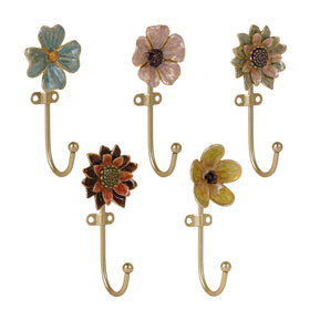 SOFFEE DESIGN floral wall hook with rose detail enhances entryway organization