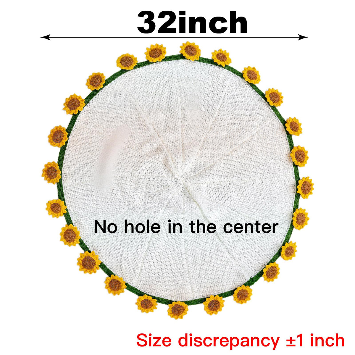 SoffMoiis crochet sunflower bouquet blanket 32-inch round enhances room ambiance.