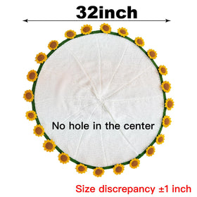 SoffMoiis crochet sunflower bouquet blanket 32-inch round enhances room ambiance.