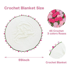 SoffMoiis floral knit throw soft and inviting on a couch