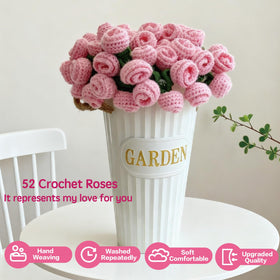 SoffMoiis crochet blanket with 3D rose bouquet that can transform into decor
