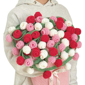 SoffMoiis rose flowers bouquet blanket on a sofa, cozy warmth cue