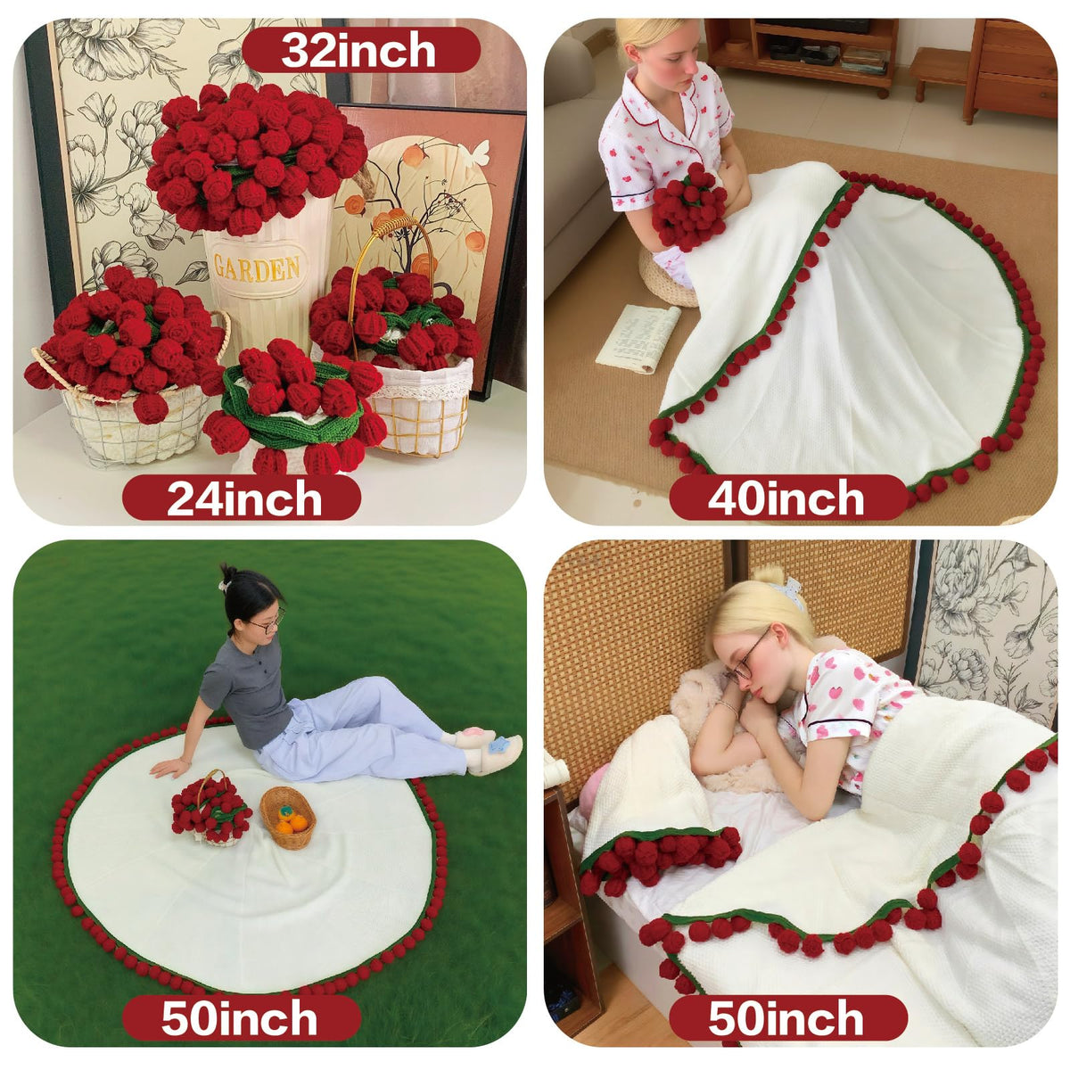 SoffMoiis round 40-inch blanket suits spacious sofas and beds.