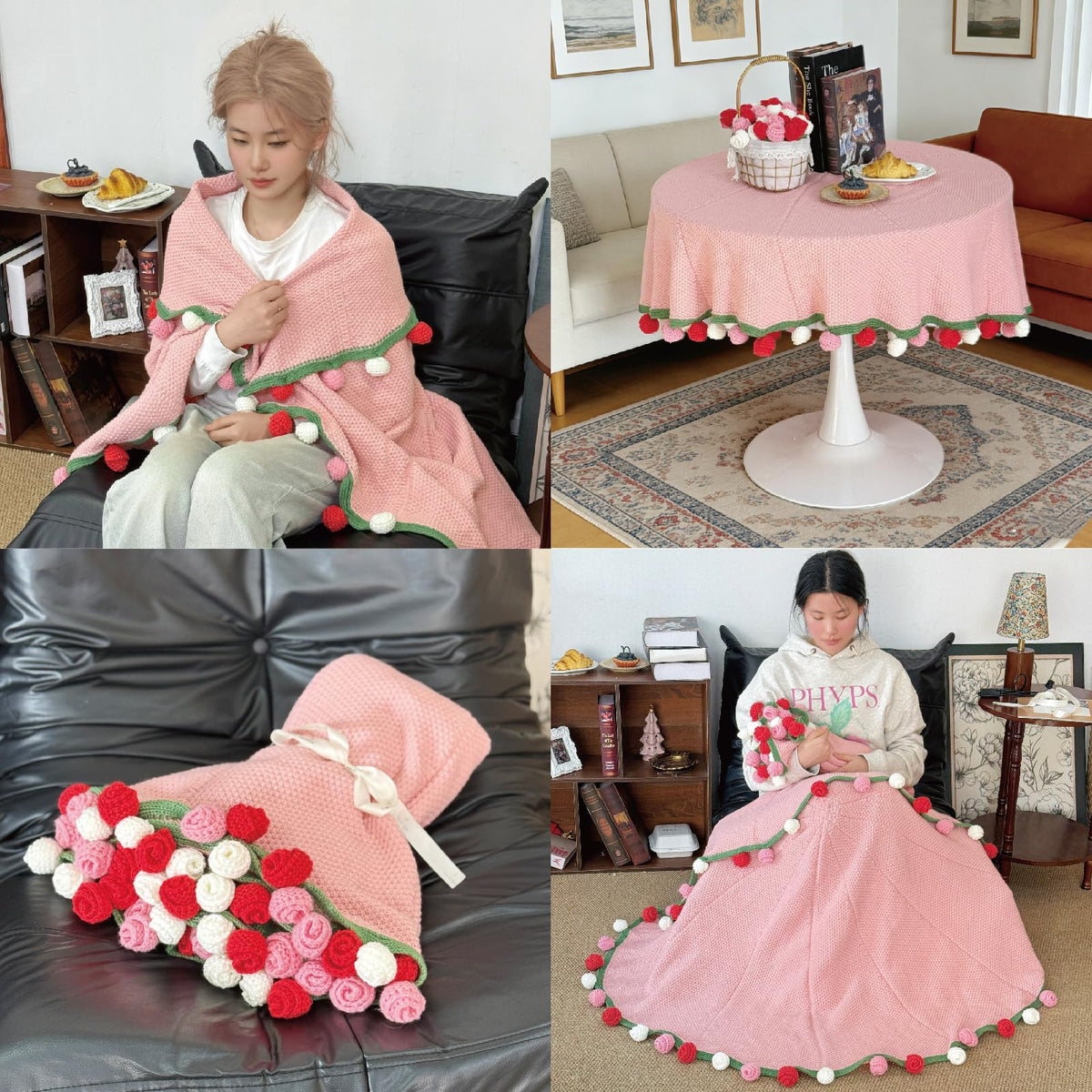 SoffMoiis rose blanket available in 39 and 59 inch sizes for versatile use