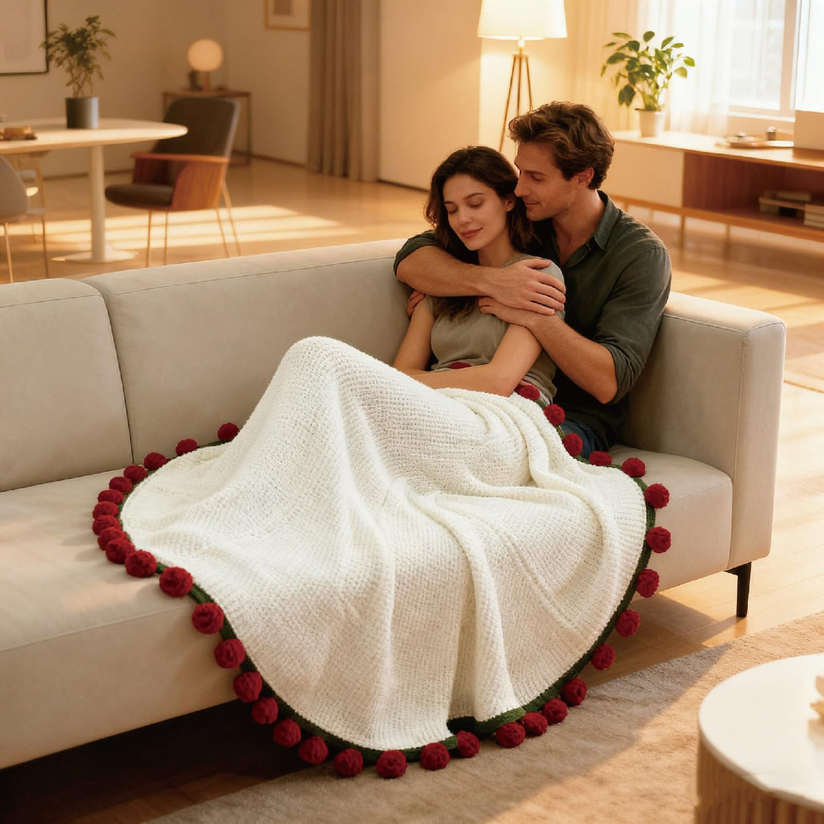SoffMoiis decorative throw on bed or sofa adds warmth.