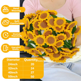 SoffMoiis crochet sunflower bouquet blanket 32inch adds decorative comfort to living spaces.
