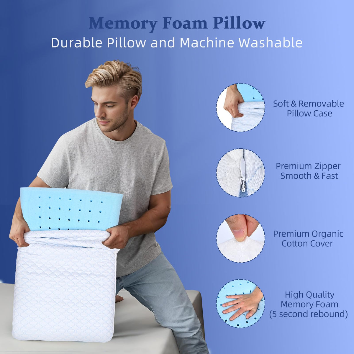 SofGlowly pillow helps reduce motion transfer for restful mornings.